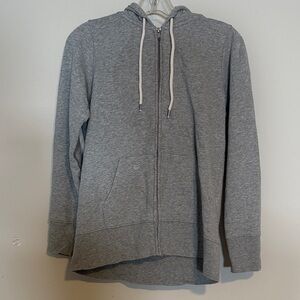 GAP Heather Gray Hoodie with White Details